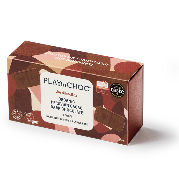 JustChoc Box<br>Organic Peruvian Cacao Dark Chocolate 100g