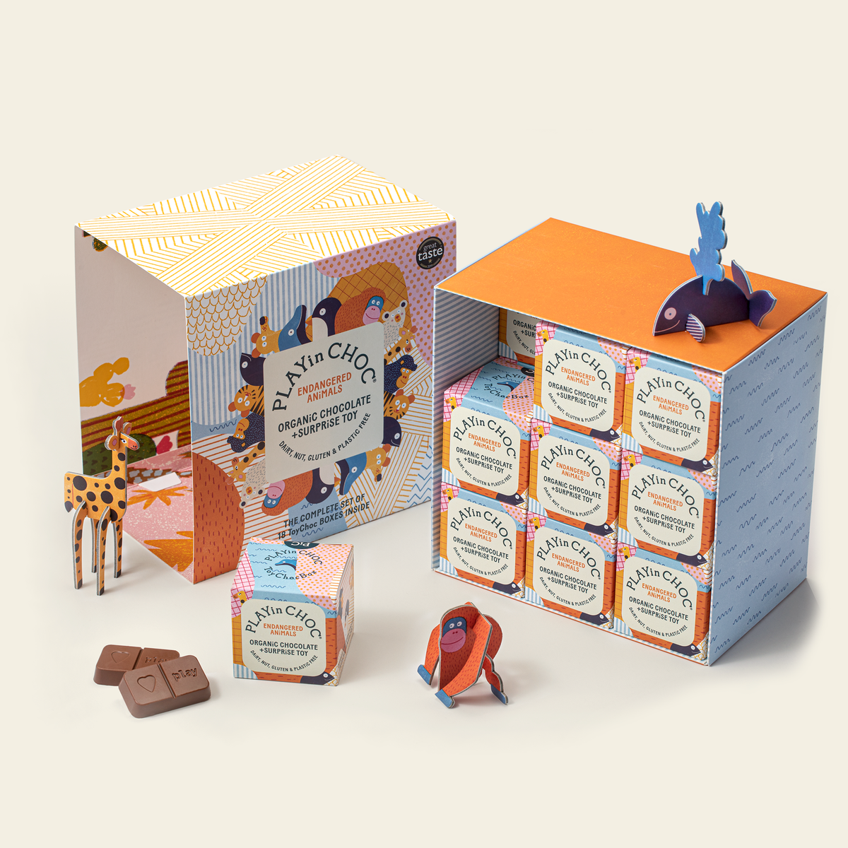 ToyChoc 18 Piece Endangered Animals Set | Dairy-Free Chocs