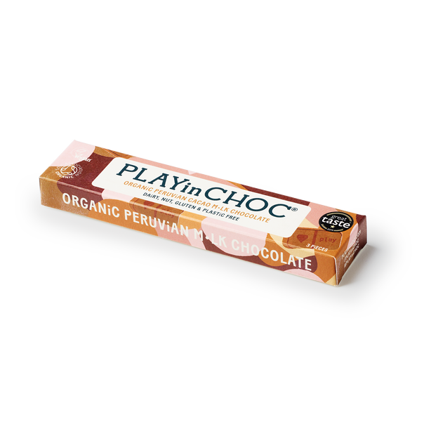 JustChoc Box<br>Organic Peruvian Cacao M•lk Chocolate 30g
