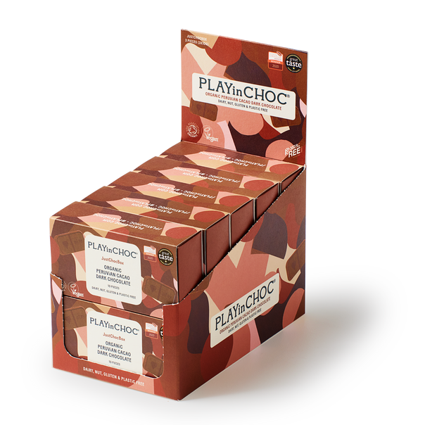 JustChoc Box<br>Organic Peruvian Cacao Dark Chocolate 10 x 100g